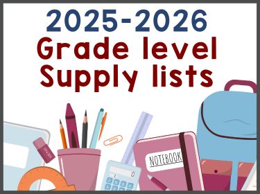 2025/2026 School Supply Lists by Grade Level
